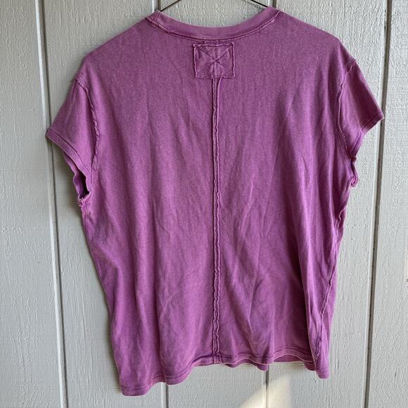 Free People NWT Cut It Out Tee Orchid Rain Pink Purple Cotton Size XS Oversized - Picture 5 of 10
